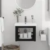 Image de vidaXL Wastafelframe wandgemonteerd 40x38x31 cm ijzer zwart338493