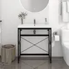 Image de Cadre de lavabo de salle de bain Noir 79x38x83 cm Fer