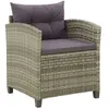 Image de Chaise vidaxl en resine tressee non pliable exterieur H. 71.5 cm gris