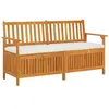 Image de vidaXL Banc de rangement avec coussin 148 cm Bois d'acacia solide 316737