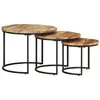 Image de Tables gigognes 3 pcs Bois de manguier brut