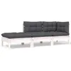 Image de Salon de jardin modulable Vidaxl gris 3 personnes bois 63.5 x 63.5 x 62.5 3 pieces