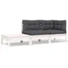 Image de Salon de jardin modulable Vidaxl gris 2 personnes 3 pieces x 63.5 x 28.5 cm bois