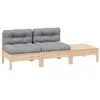 Image de 2 personnes Vidaxl 3 pieces bois salon de jardin modulable 63.5 x 63.5 x 28.5 gris