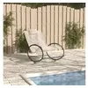 Image de Chaise longue vidaxl en acier H. 91.5 cm beige L. 62 cm non empilable non pliable