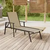 Image de Chaise longue vidaxl en acier L. 191 cm beige H. 97.5 cm non empilable non pliable