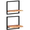 Image de Étagères murales 2 pcs 40x24x35 cm Bois d acacia et acier
