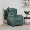 Image de vidaXL Fauteuil de Massage Inclinable Fauteuil Electrique Salon Salle de Séjour Intérieur Dossier et Repose-pied Réglables Vert Foncé Tissu