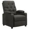 Image de vidaXL Fauteuil Inclinable, Chaise avec Dossier et Repose-pied Réglables, Siège de Salle de Séjour Salon Intérieur, Industriel, Gris Foncé Tissu 339103