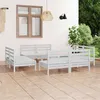 Image de Salon de jardin modulable Vidaxl bois massif blanc 8 pieces x 63.5 x 62.5 8 personnes