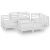 Image de Salon de jardin modulable Vidaxl bois massif blanc 9 pieces 8 personnes