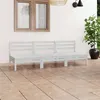 Image de Salon de jardin modulable Vidaxl bois massif blanc 3 pieces x 63.5 x 62.5 3 personnes