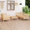 Image de Salon de jardin modulable Vidaxl bois massif bois 6 pieces x 63.5 x 62.5 5 personnes