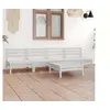 Image de Salon de jardin modulable VIDAXL bois massif blanc 5 pieces x 63.5 x 62.5 5 personnes