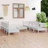 Image de Salon de jardin modulable Vidaxl bois massif blanc 9 pieces x 63.5 x 62.5 8 personnes