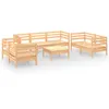Image de Salon de jardin modulable Vidaxl bois massif bois 8 pieces 63.5 x 63.5 x 62.5 7 personnes