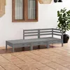 Image de Salon de jardin modulable Vidaxl 3 personnes 3 pieces bois massif x 63.5 x 62.5 cm gris