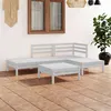 Image de Salon de jardin modulable Vidaxl bois massif blanc 5 pieces 63.5 x 63.5 x 28.5 4 personnes