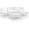 Image de Salon de jardin modulable VIDAXL bois massif blanc 5 pieces x 63.5 x 62.5