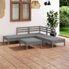 Image de Salon de jardin modulable Vidaxl bois massif gris 6 pieces x 63.5 x 62.5 5 personnes