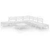Image de Salon de jardin modulable Vidaxl bois massif blanc 8 pieces 63.5 x 63.5 x 62 7 personnes