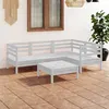 Image de Salon de jardin modulable Vidaxl bois massif blanc 5 pieces x 63.5 x 62.5 5 personnes
