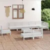 Image de Salon de jardin modulable Vidaxl bois massif blanc 10 pieces x 63.5 x 62.5 10 personnes