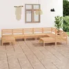 Image de Salon de jardin modulable Vidaxl bois massif bois 9 pieces 63.5 x 63.5 x 62.5 9 personnes