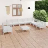 Image de Salon de jardin modulable Vidaxl bois blanc 5 pieces 11 personnes
