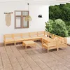 Image de Salon de jardin modulable Vidaxl bois massif bois 5 pieces 10 personnes