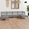 Image de Salon de jardin modulable Vidaxl bois massif gris 6 pieces 63.5 x 63.5 x 28.5 6 personnes