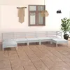 Image de vidaXL 7-delige Loungeset massief grenenhout wit3083345