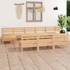 Image de Salon de jardin modulable Vidaxl bois massif bois 10 pieces x 63.5 x 62.5 10 personnes