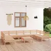 Image de Salon de jardin modulable Vidaxl bois massif bois 3 pieces 10 personnes