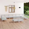 Image de Salon de jardin Vidaxl bois massif blanc 12 pieces x 63.5 x 62.5 2 personnes