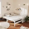 Image de Lit coulissant 2x(90x200) cm Blanc Bois de pin massif