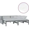 Image de vidaXL Lit coulissant 2x(90x200) cm Gris Bois de pin massif