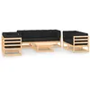 Image de Salon de jardin 8 pcs avec coussins Bois de pin massif