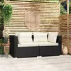 Image de vidaXL Tweezitsbank met kussens poly rattan zwart317487