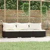 Image de vidaXL Driezitsbank met kussens poly rattan zwart317495