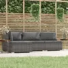 Image de Salon de jardin modulable Vidaxl resine tressee gris 4 pieces x 70 x 60.5 4 personnes