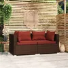 Image de vidaXL Bank 2-zits met kussens poly rattan bruin317542