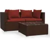 Image de Salon de jardin modulable Vidaxl resine tressee rouge 3 pieces x 70 x 60.5 2 personnes