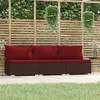 Image de vidaXL Bank 3-zits met kussens poly rattan bruin317550