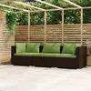 Image de vidaXL Bank 3-zits met kussens poly rattan bruin317555