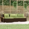 Image de vidaXL 4-delige Loungeset met kussens poly rattan bruin317556