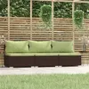 Image de vidaXL Bank 3-zits met kussens poly rattan bruin317561