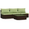 Image de Salon de jardin modulable Vidaxl vert 4 pieces resine tressee 70 x 60.5 cm 3 personnes
