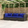 Image de vidaXL Tuinbank 3-zits met kussens poly rattan grijs317566