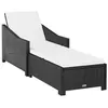 Image de Chaise longue vidaxl L. 68 cm en resine tressee noir H. 29 cm non pliable
